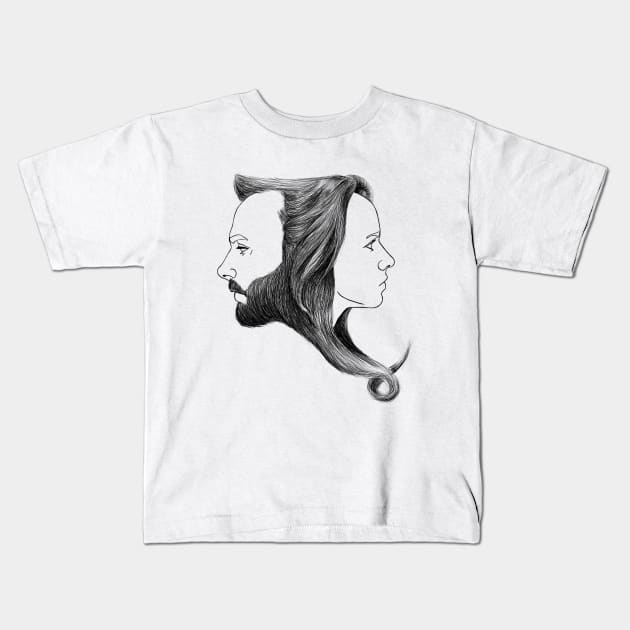 Adam and Eve Kids T-Shirt by Tylerangel